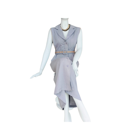Vestido Con Cinto de Botones