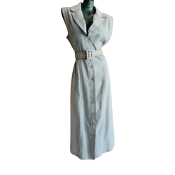 Vestido Con Cinto de Botones