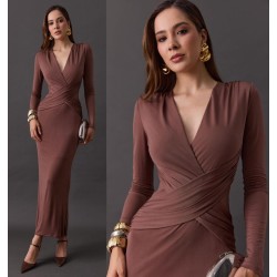 Vestido Liso Cruzado