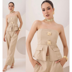 Conjunto Strapless Botones