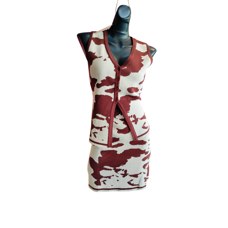 Conjunto Blusa Falda Vaca